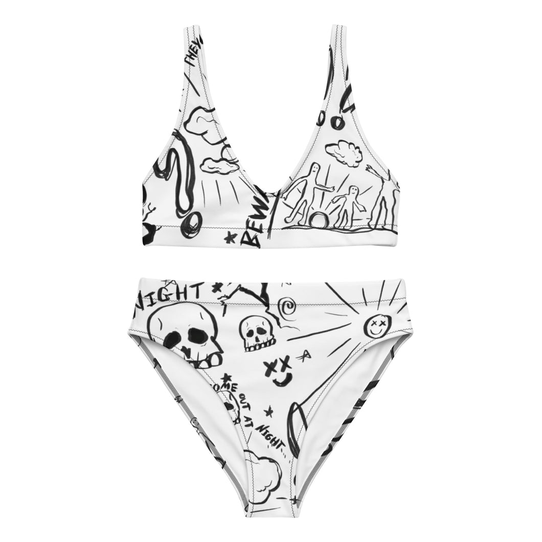 “Night” Recycled high-waisted bikini