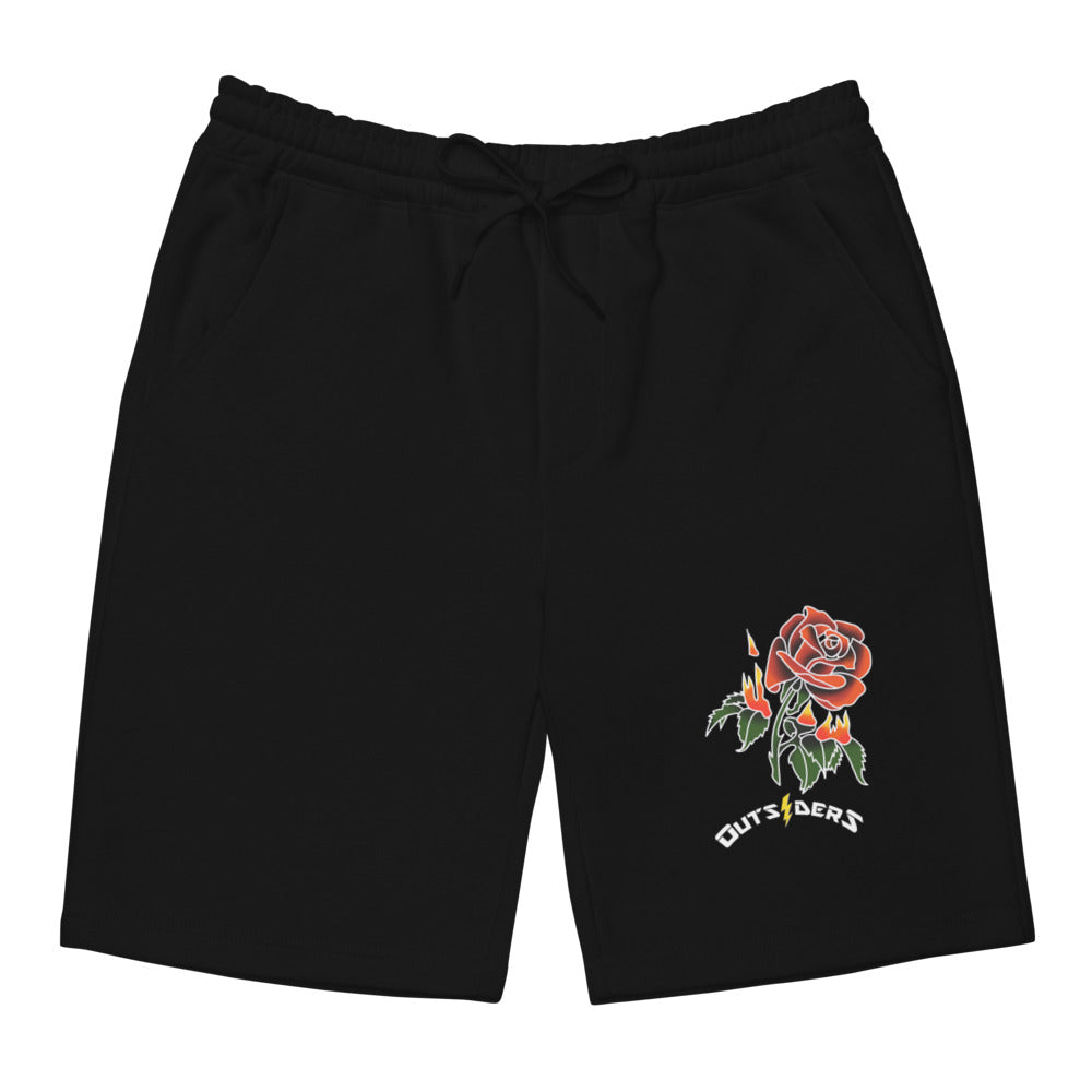 ‘Burning Rose’ Unisex fleece shorts