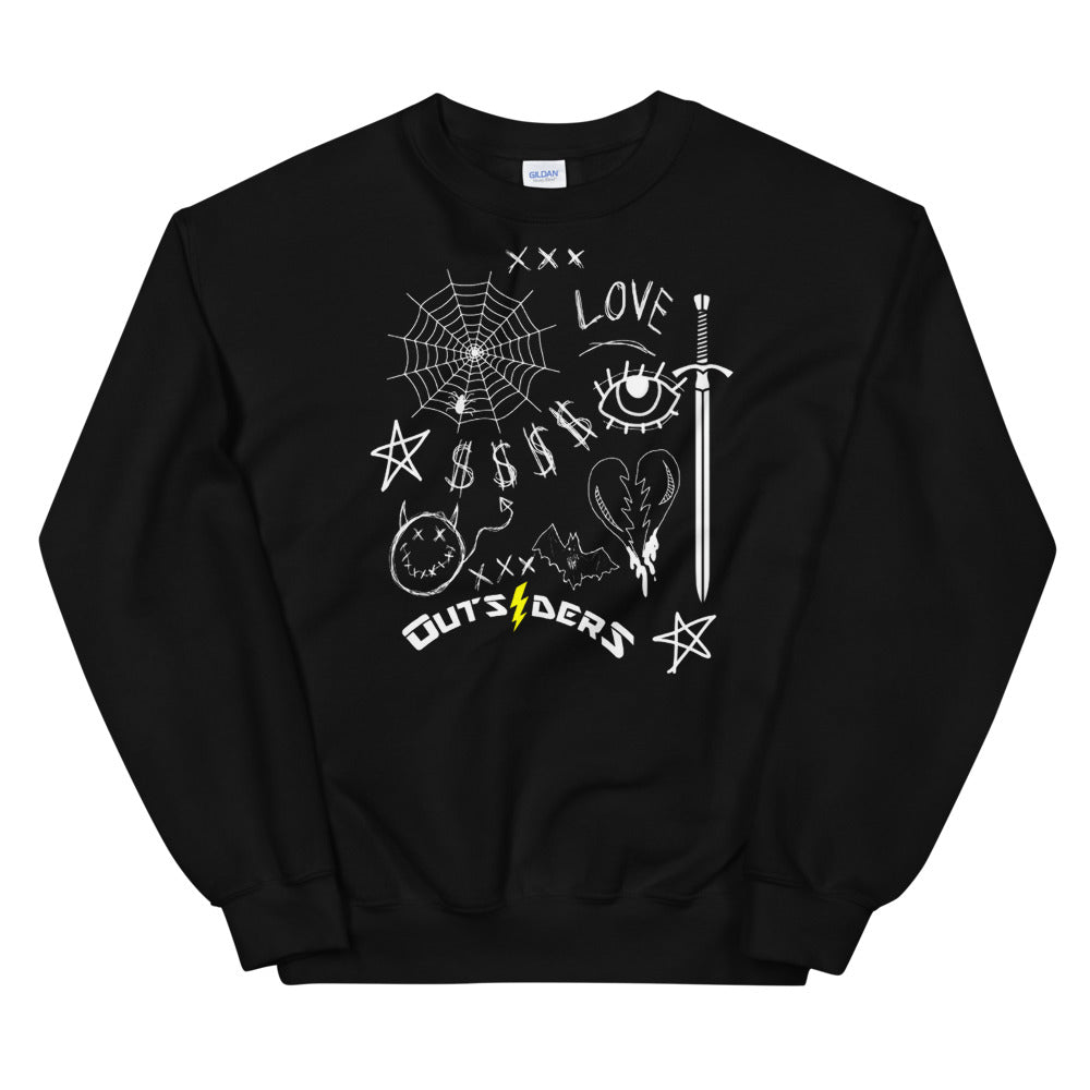 Scribble Unisex Sweatshirt Outsiders Clothing